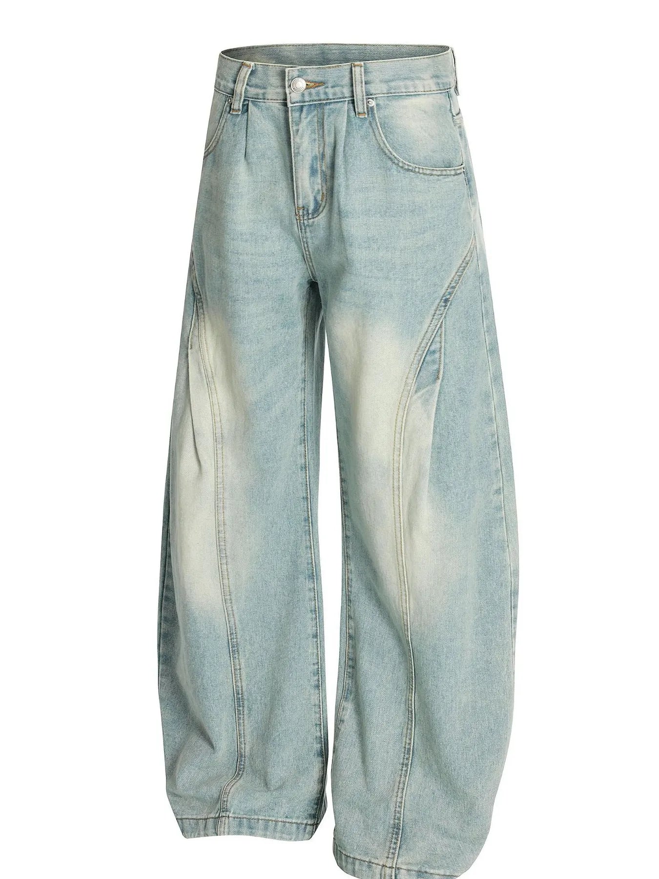 Men's Washed Wide Leg Jeans - Farnelli