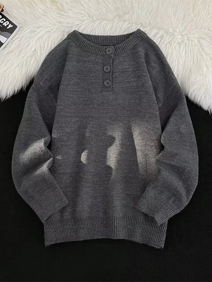 Men's Button Detail Long Sleeve Sweater - Farnelli