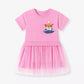 Children's Fox Applique Tulle Layered Dress - Farnelli
