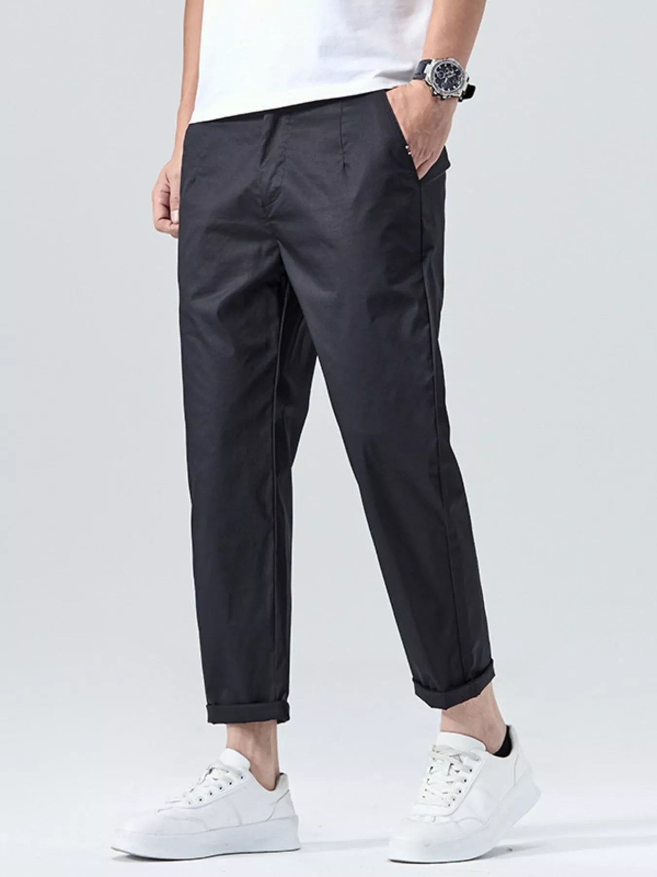 Men's Casual Straight-Leg Cropped Pants - Farnelli