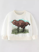Children's Dinosaur Graphic Crew Neck Sweatshirt - Farnelli