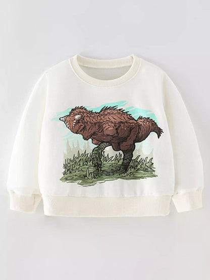 Children's Dinosaur Graphic Crew Neck Sweatshirt - Farnelli