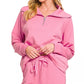 Zenana Scuba Half Zip Sweatshirts and Joggers Set - Farnelli