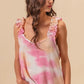 BiBi Tie Dye Printed Textured Woven with Ruffled - Farnelli