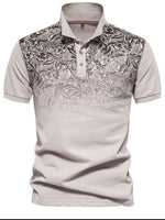 Men's Printed Collared Neck Short Sleeve Polo - Farnelli