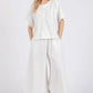 Ces Femme Half Button Half Sleeve Top and Pants Set - Farnelli