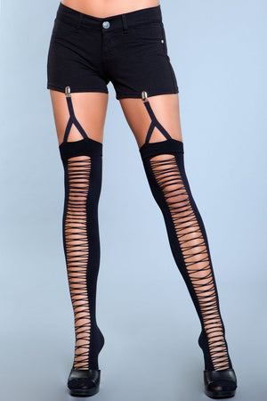 1929 Illusion Clip Garter Thigh Highs-0