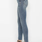 Judy Blue Full Size Tummy Control Vintage Wash Hem Destroy Skinny Jeans - Farnelli