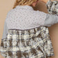 POL Balloon Sleeve Floral Color Block Plaid Shirt - Farnelli