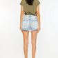 Kancan High Rise Raw Hem Denim Shorts - Farnelli