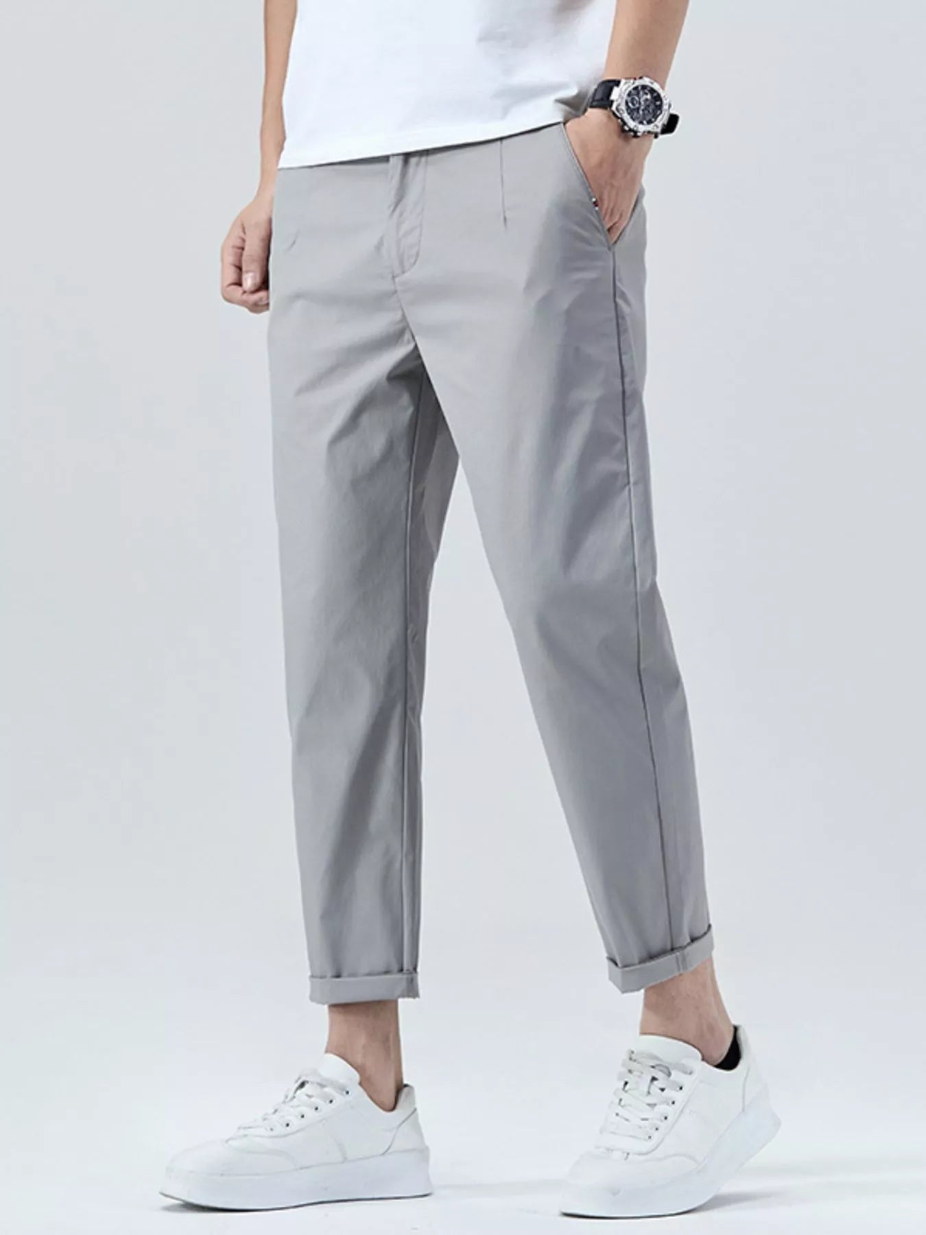 Men's Casual Straight-Leg Cropped Pants - Farnelli