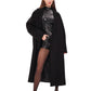 Leroy Classic Wraparound Wool Blend Overcoat in Black