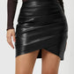 Ruched Asymmetrical Hem Skirt - Farnelli