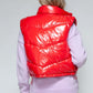 Snobbish Zip Up Turtleneck Shiny Quilted Vest - Farnelli