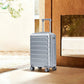 HouseOfZazla 20-inch silver ABS hard shell luggage with four spinner wheels
