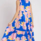 Umgee Full Size Floral Tiered Midi Tank Dress Plus Size - Farnelli