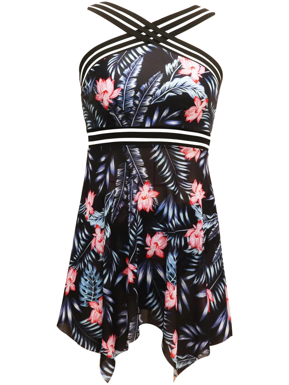 Cutout Printed Two-Piece Swim Set - Farnelli