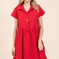 Mittoshop Twill Short Sleeve Collared Mini Dress - Farnelli