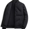 Men's Plus Size Zip Up Bomber Jacket - Black