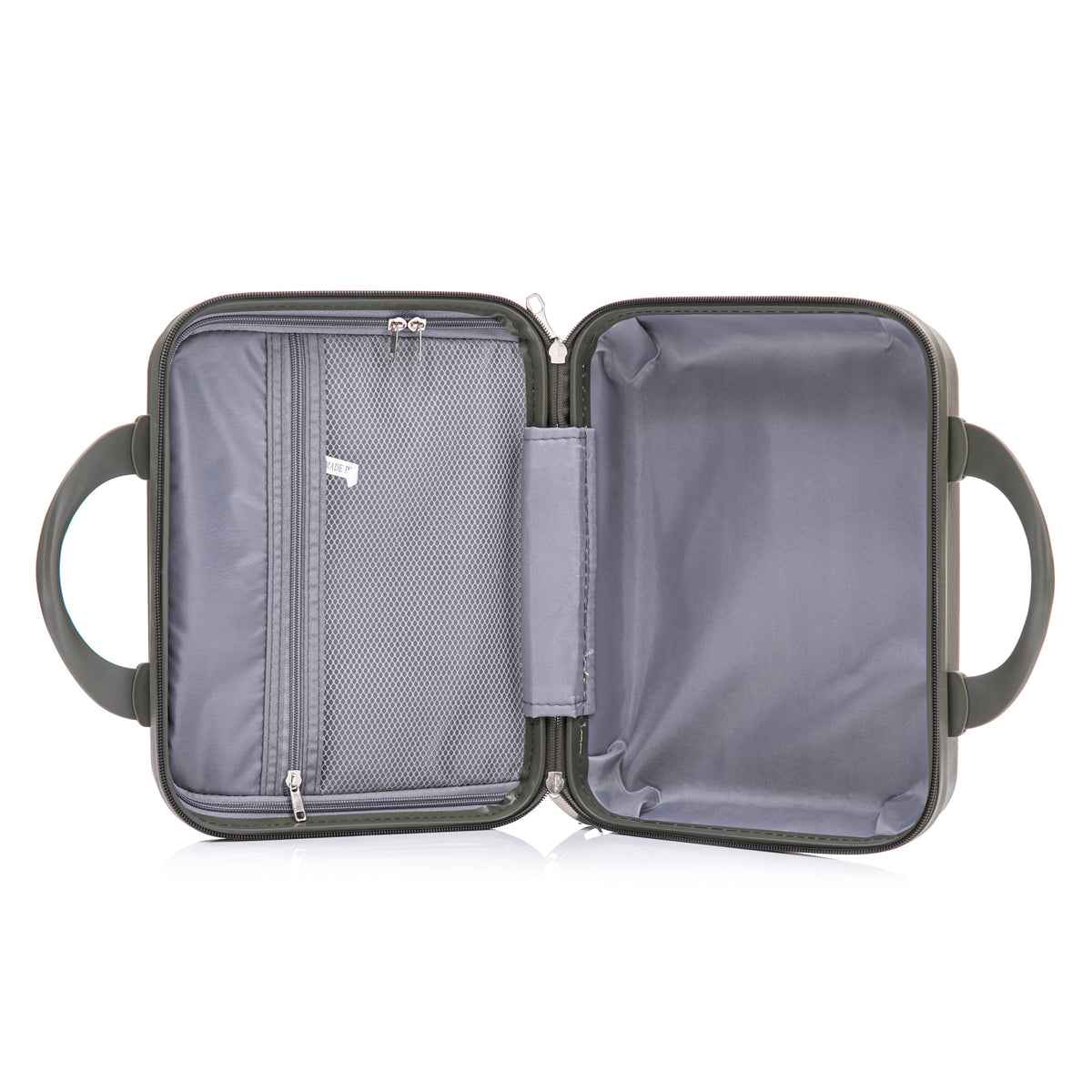 HouseOfZazla green 4-piece spinner wheel hard case luggage set with matching cosmetic case