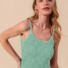 SO ME Two Tone Floral Seamless Tank Top - 2TONE JADE
