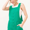 And The Why Button Up Tie Back Sleeveless Romper - Green