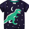Children's Dinosaur Crew Neck Short Sleeve T-Shirt - Black