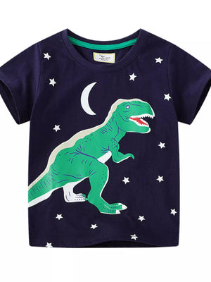 Children's Dinosaur Crew Neck Short Sleeve T-Shirt - Farnelli