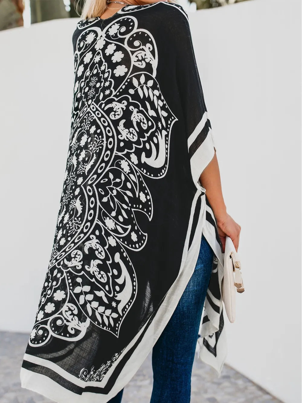 Printed Open Front Cover-Up - Farnelli