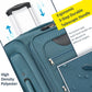 HouseOfZazla expandable softside luggage 3-piece set with spinner wheels in multiple colors
