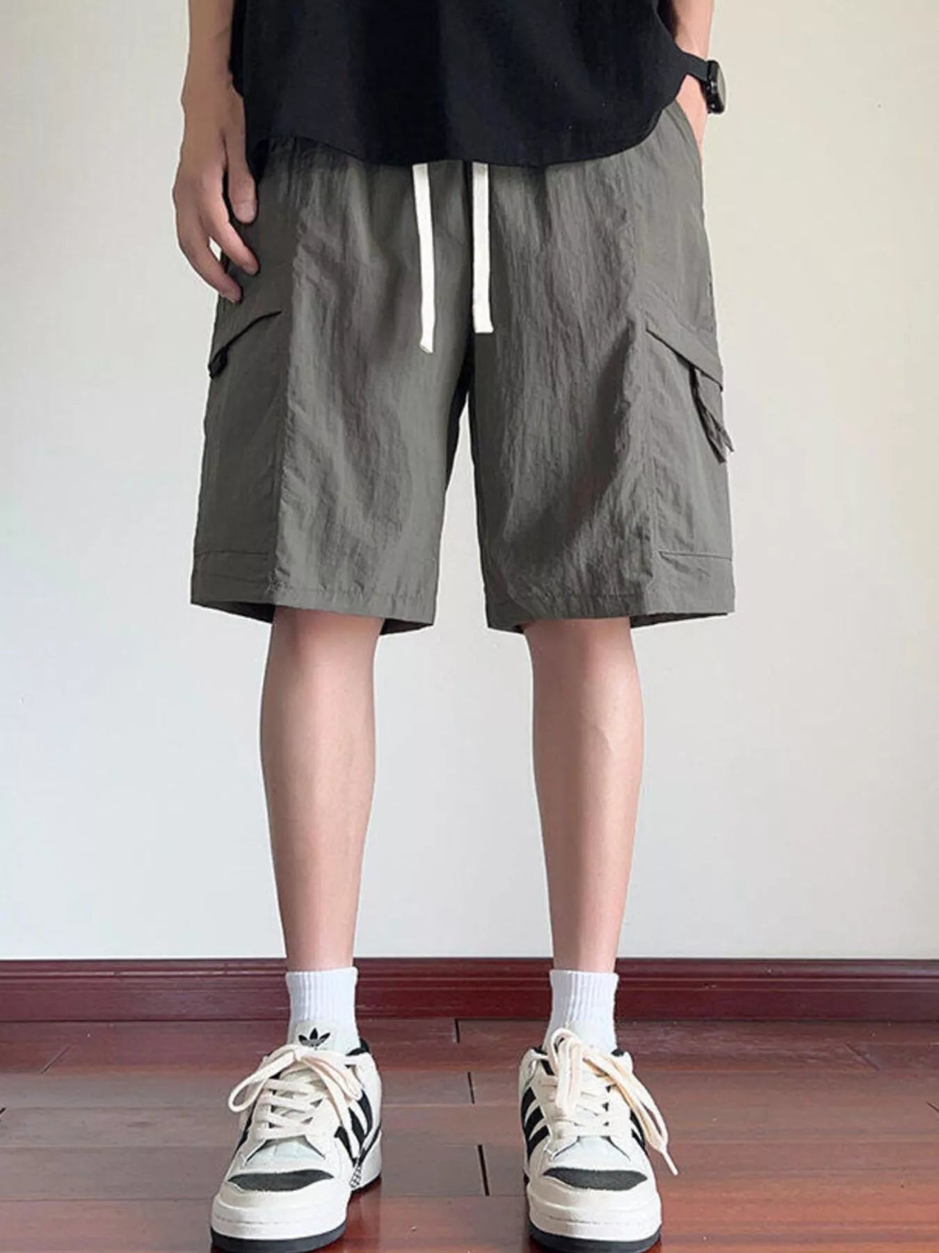Men's Plus Size Cargo Shorts with Drawstring - Farnelli