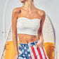 BiBi US Flag Theme Bleached Denim Shorts - Farnelli