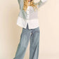 Davi & Dani Faux Layered French Terry Contrast Top - Farnelli