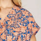 She + Sky Full Size Ruffled Hem Printed Surplice Kimono Sleeve Mini Dress Plus Size - Farnelli