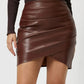 Ruched Asymmetrical Hem Skirt - Farnelli