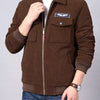 Men's Plus Size Lightweight Zip Up Outdoor Jacket - Coffee