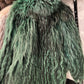 Reversible Genuine Silver Fox  Down Fill Coat in Emerald