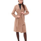 Geneva Classic Wraparound Wool Blend Overcoat in Camel