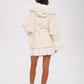 Pre-Order. Re-Stock Ships September 2026. Genuine Polar Fox Fur Wool Hooded Coat
