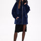 Genuine Shearling Silver Fox Trim Jacket