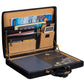 Leather Executive Men's Leather Attache Briefcase - Black