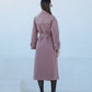 Rose Leather Trim Cashmere Blend Overcoat