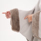 Genuine Mink Fur Double Face Wool Hooded Poncho
