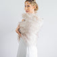 Blush with Black Tips Faux Fur Shawl (Butterfly Blu02)