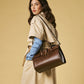 Oriana (brown) - Italian calf leather women's handbag (with shoulder strap)