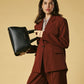 Zita (black) - Italian calf leather women's handbag (with shoulder strap)