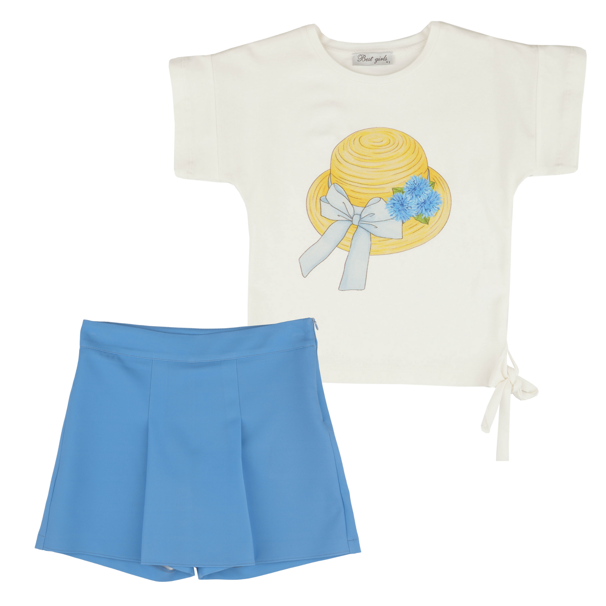 Straw Hat Girls Casual Set-1