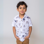 Short Sleeve Boys Cotton Shirt - Farnelli