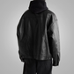 New Men’s Army Black Suede Shearling Leather Trucker Jacket