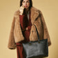 Simona (black) - Italian calf leather women's shoulder bag